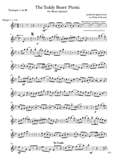 The Teddy Bears' Picnic (Brass Quintet) - Set of Parts [x5] (arr. Philip R Buttall)