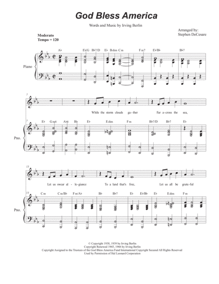 God Bless America ® (arr. Stephen DeCesare)