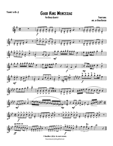 Good King Wenceslas - For Brass Quintet (arr. Dean Boysen - BrazzMusic Publishing, ASCAP Member)