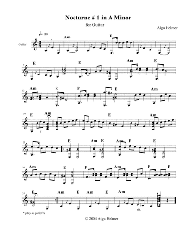 Nocturne #1 i.A Minor f.guitar