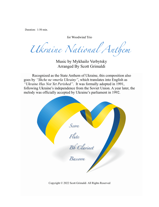 Ukraine National Anthem (arr. Scott Grimaldi)