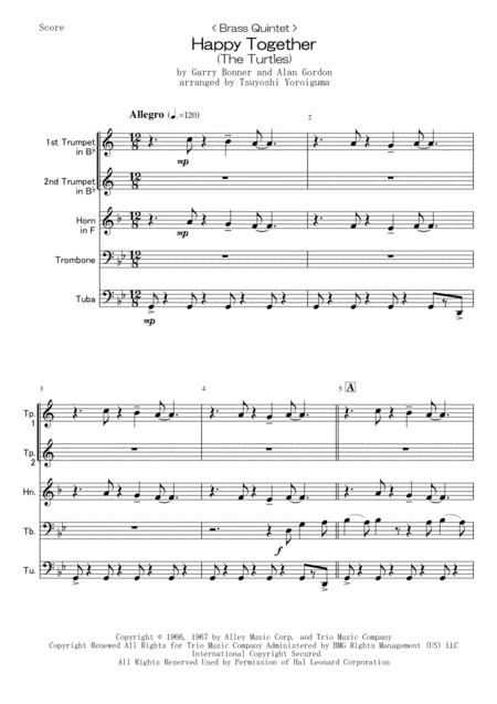 Happy Together (arr. Tsuyoshi Yoroiguma)