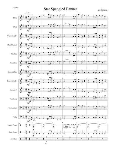 Star Spangled Banner for Concert Band (arr. Bryan Kujawa)