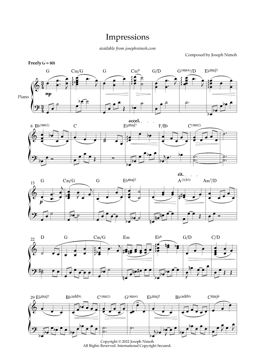 Impressions - Solo Piano