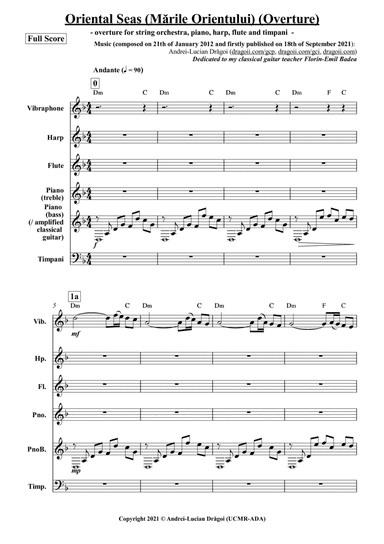 Oriental Seas ("Marile Orientului") - symphonic overture (uvertura simfonica) for strings orchestra,