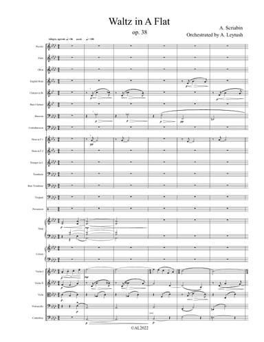 A. N. Scriabin - Valse in A flat major,  Op. 38, Orchestrated by A. Leytush