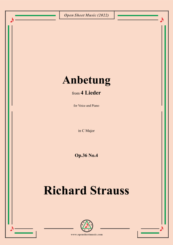 Richard Strauss-Anbetung,in C Major,Op.36 No.4 (arr. OSM Press)