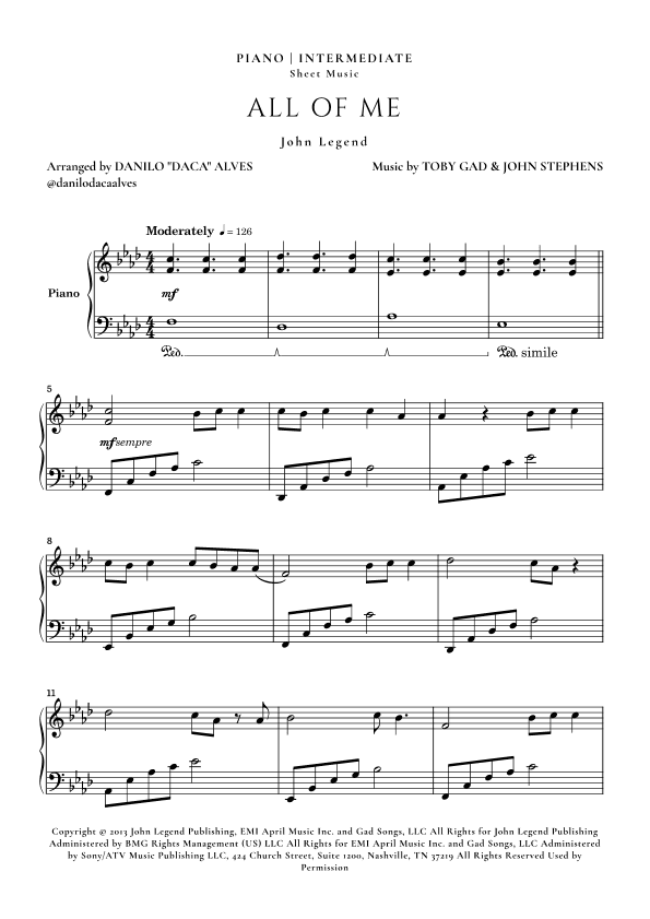 All Of Me (arr. Danilo "Daca" Alves)