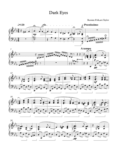 Dark Eyes (arr. Paul Taylor)