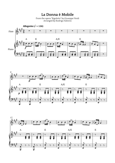 La Donna è Mobile (arr. Rodrigo Faleiros)