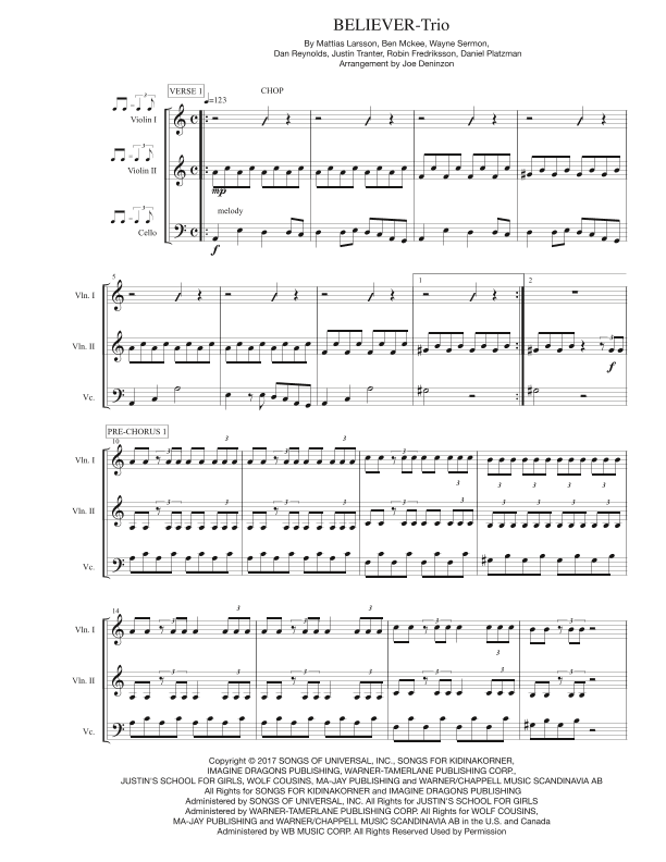 Believer (arr. Joe Deninzon)