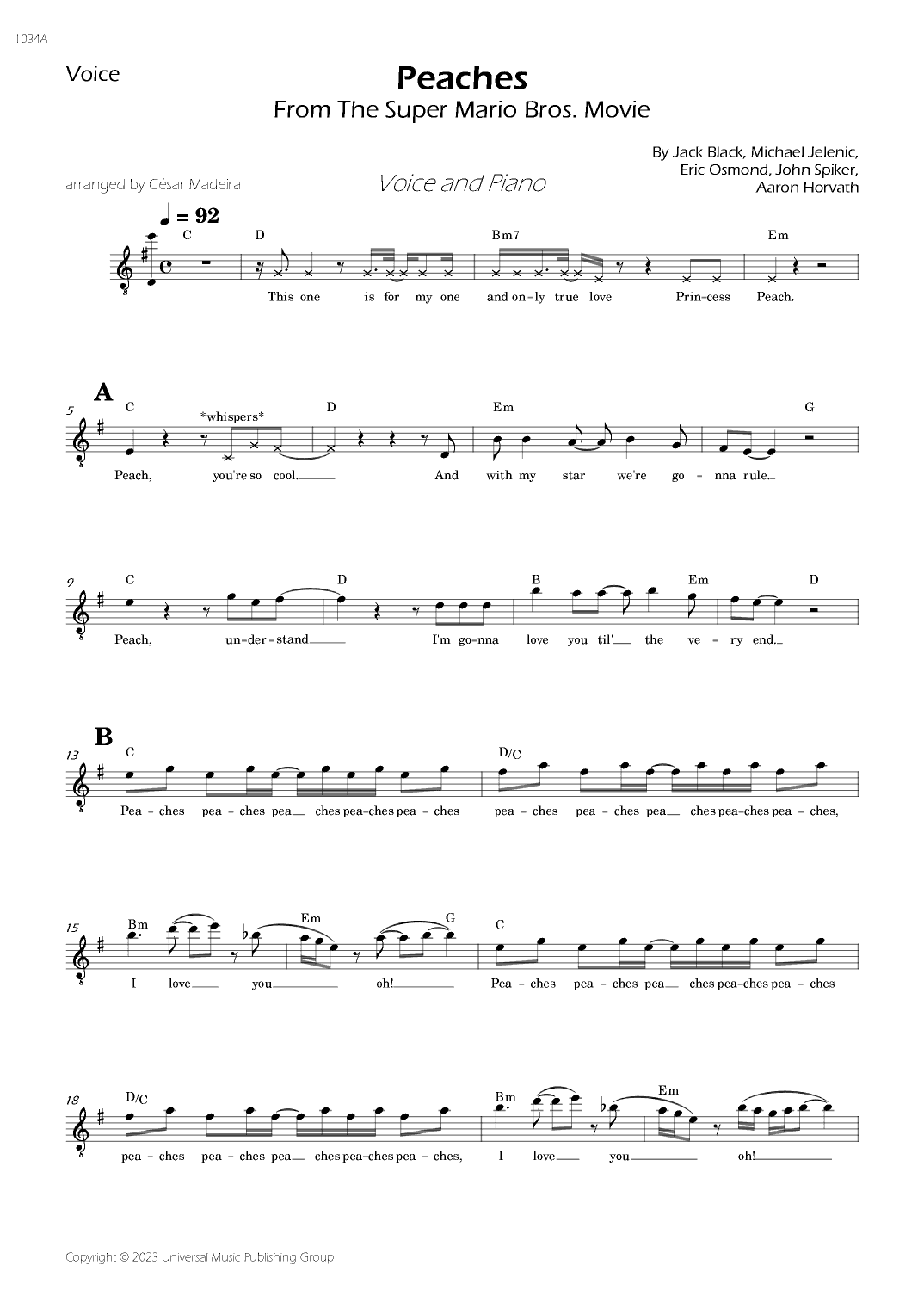 Peaches (arr. César Madeira)