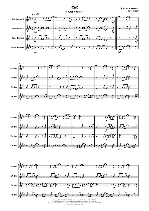 Ironic (arr. Marcel Handler)