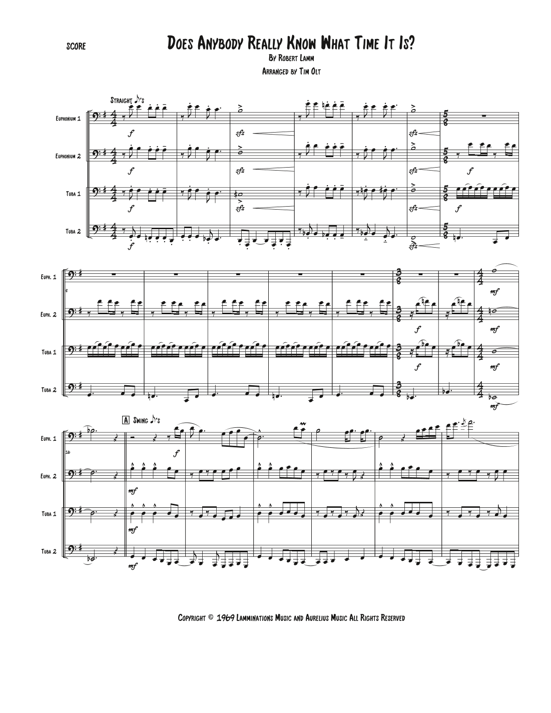 Does Anybody Really Know What Time It Is? (arr. Tim Olt)