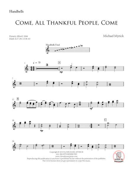 Come, All Thankful People, Come - HANDBELLS