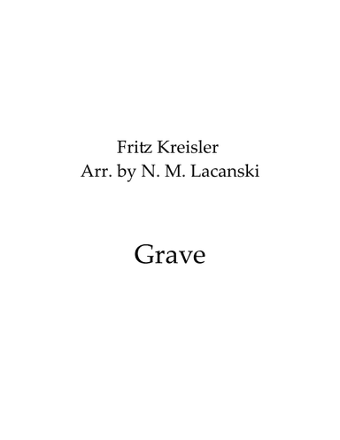 Grave (arr. Nick M Lacanski)