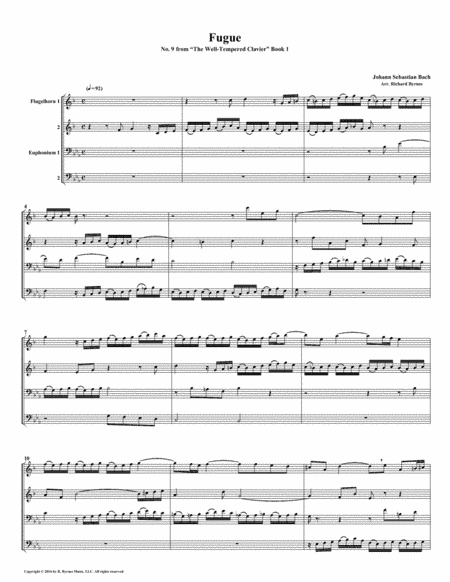 Fugue 09 from Well-Tempered Clavier, Book 1 (Conical Brass Quartet) (arr. Richard Byrnes)
