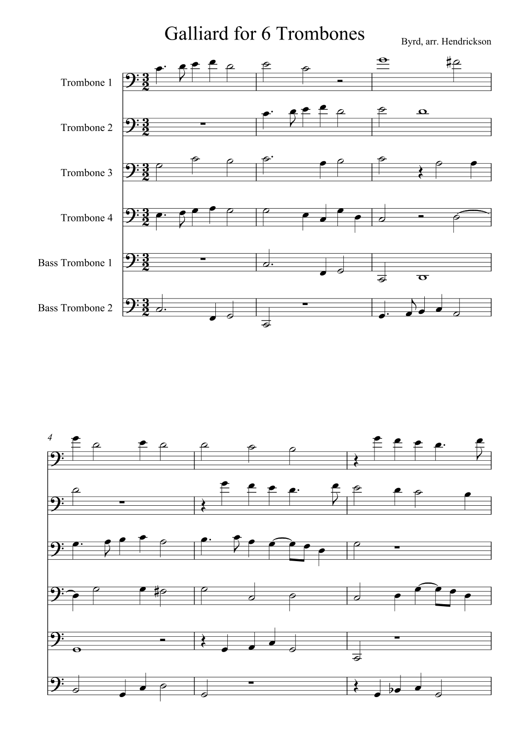 Galliard for 6 Trombones (arr. Rob Hendrickson)