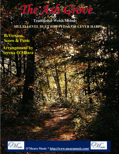 The Ash Grove, Multi-Level Duet for Harps, B Version Score & Parts (arr. Serena O’Meara)