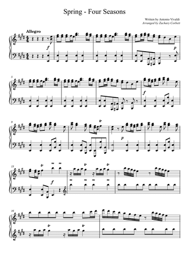 Spring - Four Seasons (arr. Zachary Corbett)