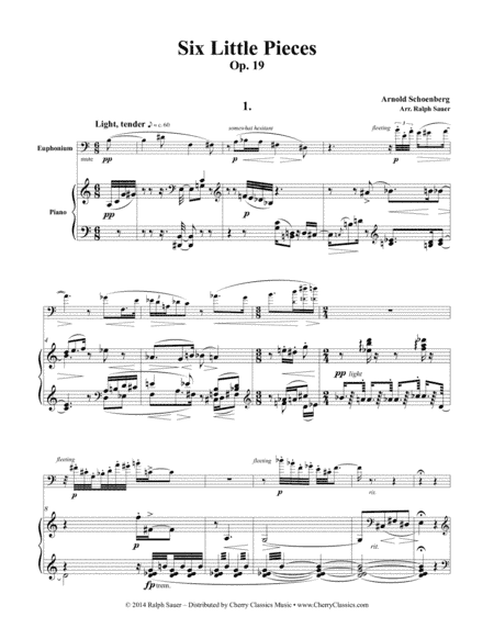 Six Little Pieces, op. 19 for Euphonium and Piano (arr. Ralph Sauer)