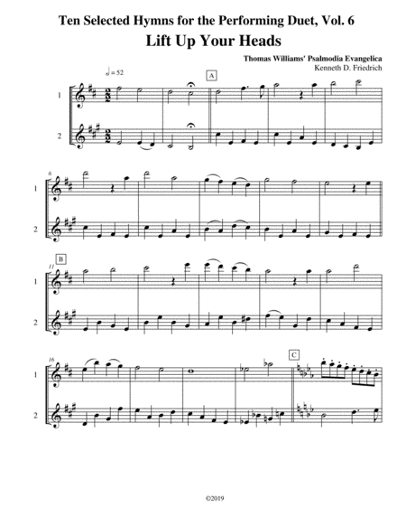 Ten Selected Hymns for the Performing Duet, Vol. 6 - flute and horn (arr. Kenneth D. Friedrich)