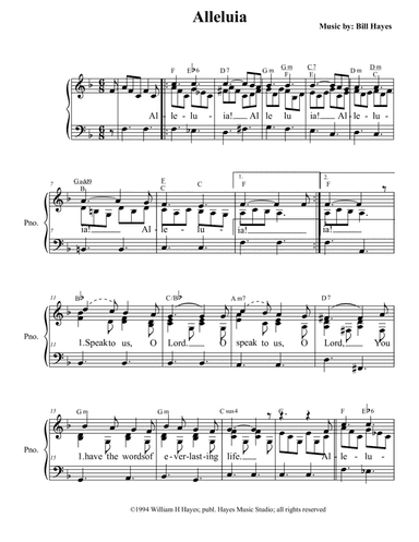 Alleluia - Gospel Acclamation (Mass of the Holy Spirit)  piano/vocal