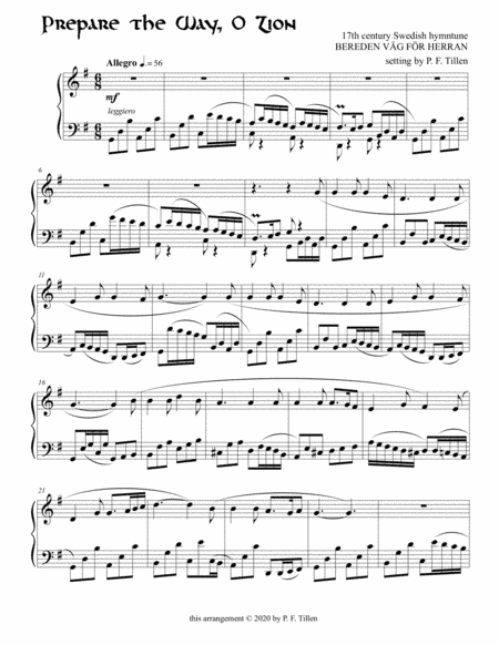 Prepare the Way, O Zion (arr. P. F. Tillen)