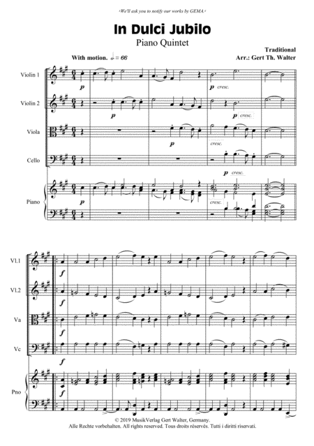 In Dulci Jubilo (arr. Gert Th. Walter)
