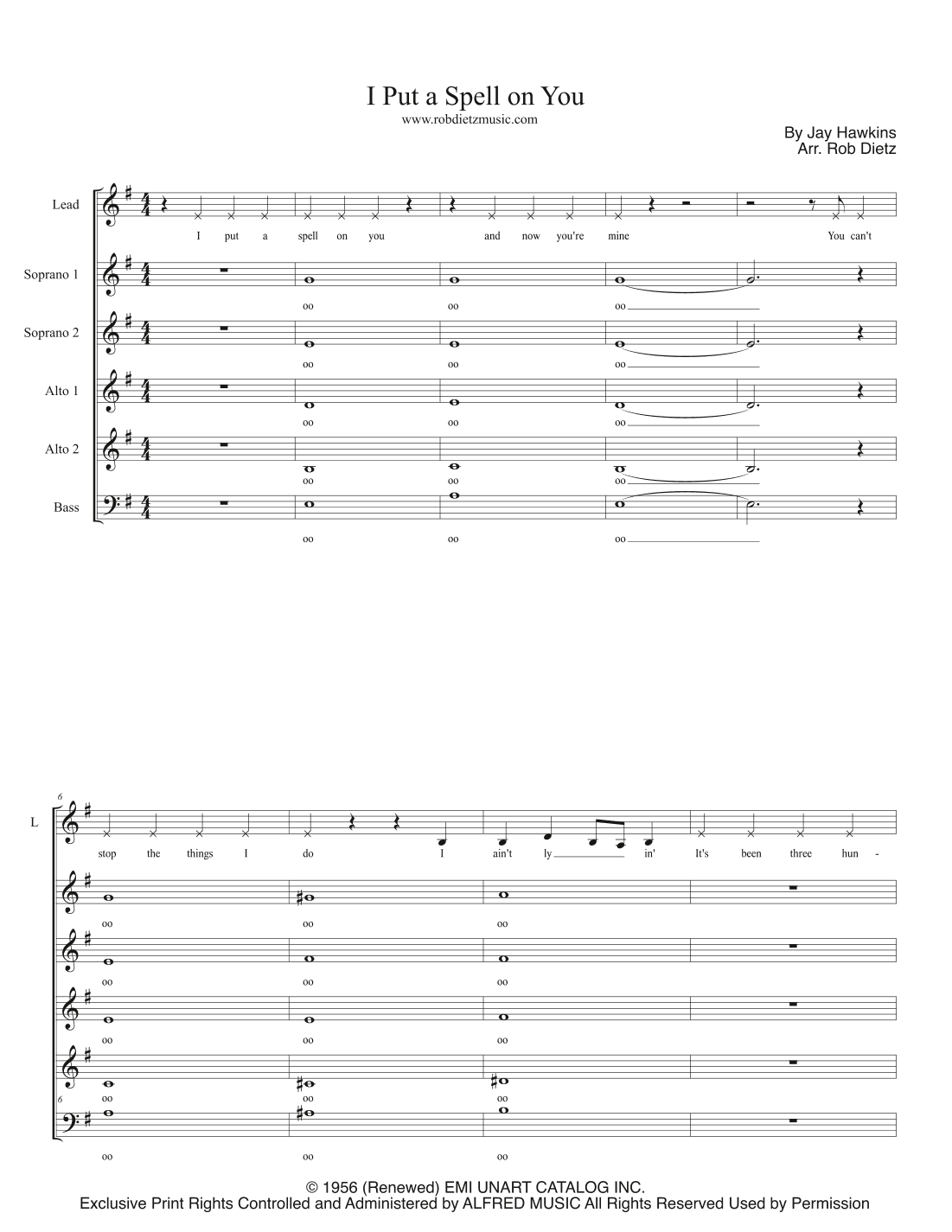 I Put A Spell On You (arr. Rob Dietz)