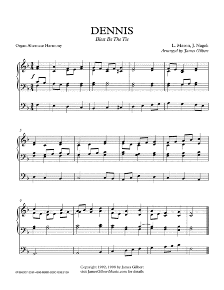 DENNIS (Blest Be The Tie That Binds) (arr. James Gilbert Music)