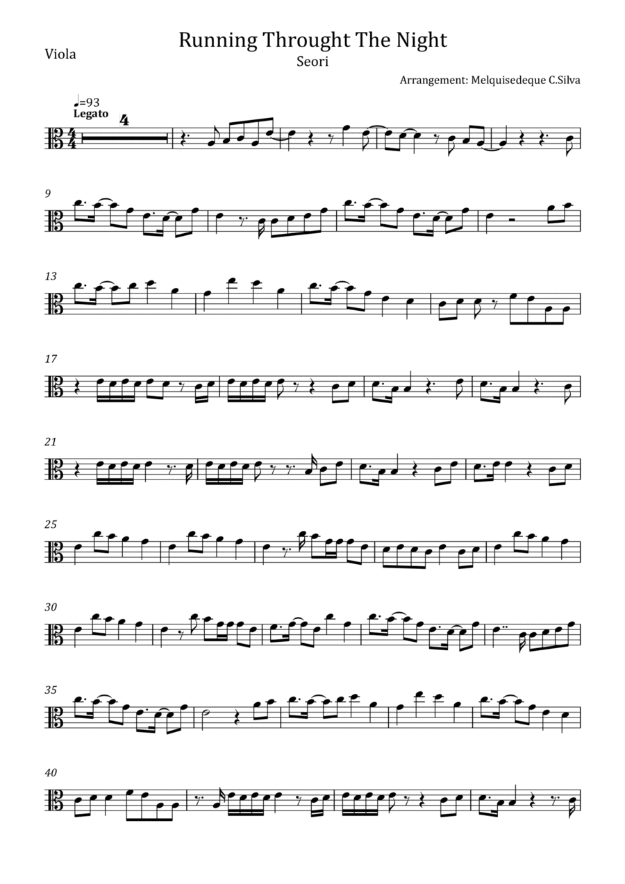 Running Through The Night (arr. Melquisedeque C.Silva)