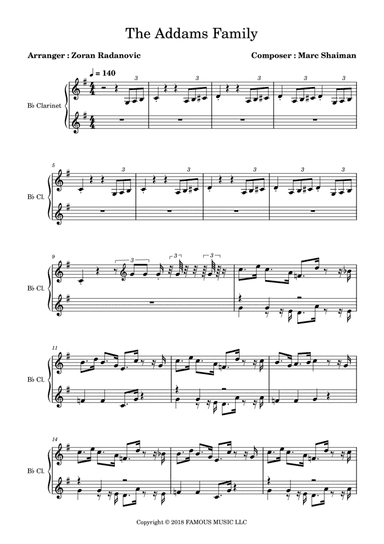 The Addams Family - Score (arr. Zoran Radanovic)