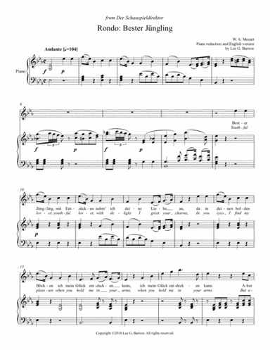 Bester Jüngling (original key) (arr. (Editor) Lee G. Barrow)