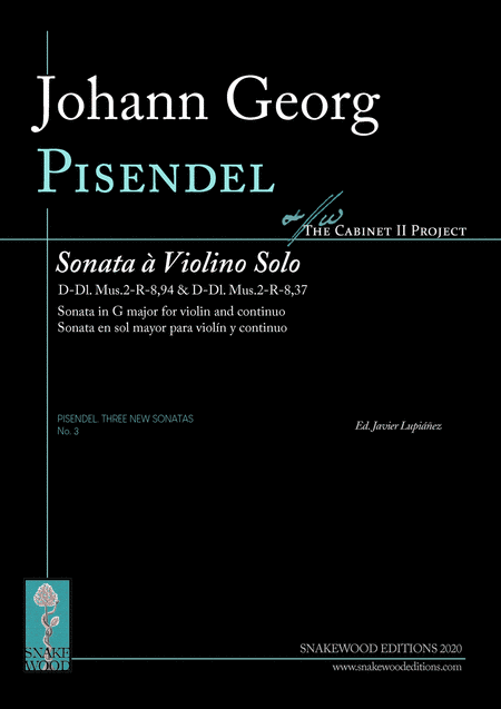 Pisendel. Sonata for Violin and continuo in G major (New Violin Sonata No.3) (arr. Sneakwood Editions)