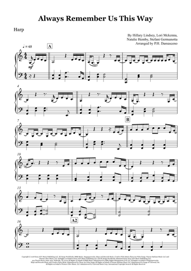 Always Remember Us This Way (arr. P.H. Damasceno)