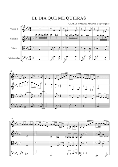 El dia que me quieras (arr. Jovan Bogosavljevic)