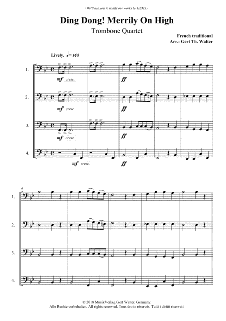 Ding Dong! Merrily On High (arr. Gert Th. Walter)