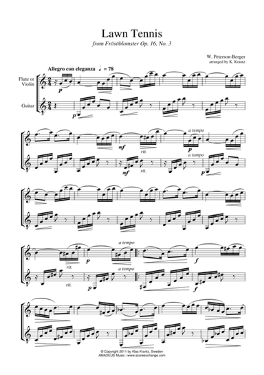 Lawn Tennis for violin or flute and guitar (arr. K. Krantz)