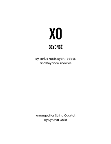 Xo (arr. Syneva Colle)