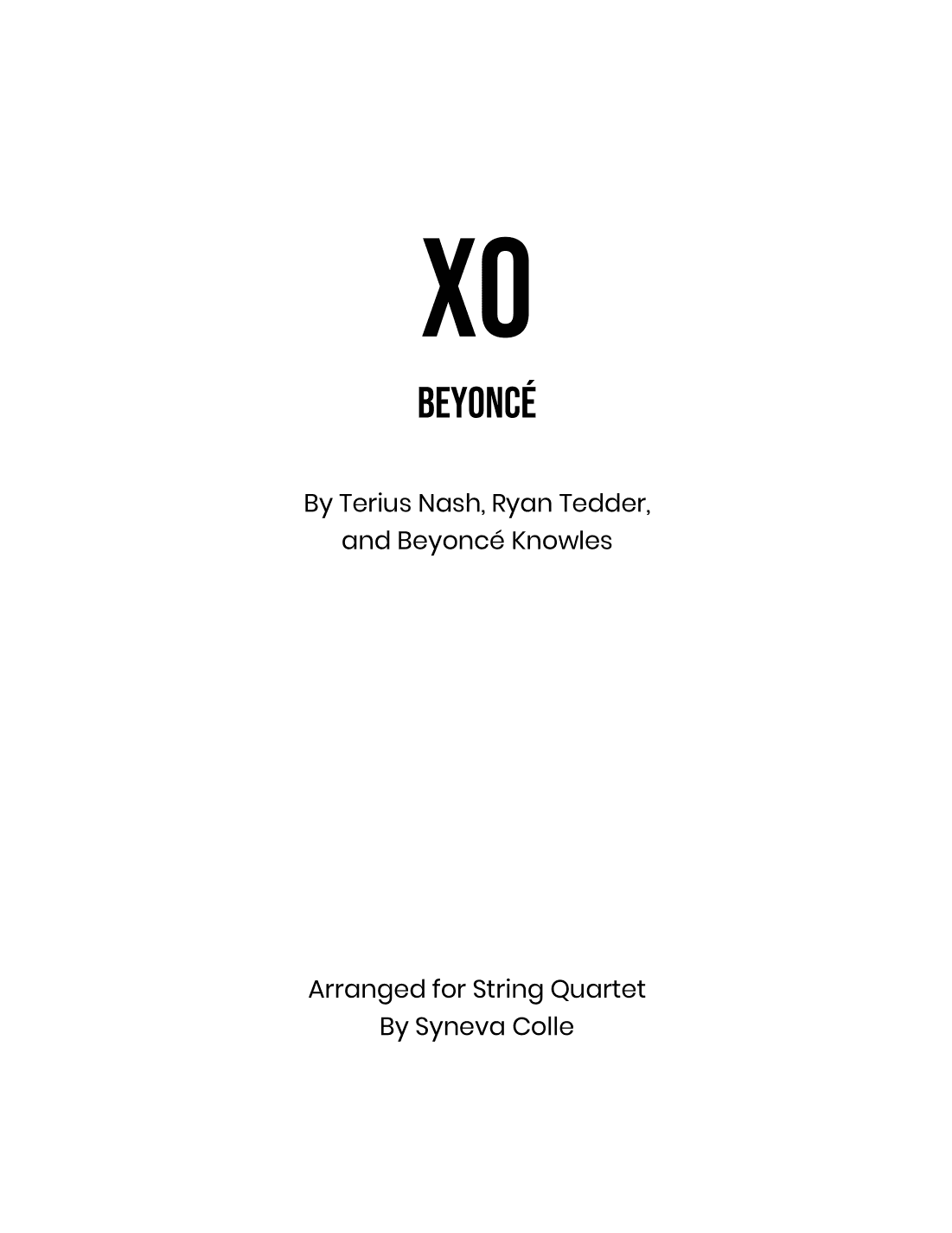 Xo (arr. Syneva Colle)