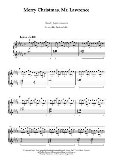 Merry Christmas, Mr. Lawrence (arr. BambooOnFire)