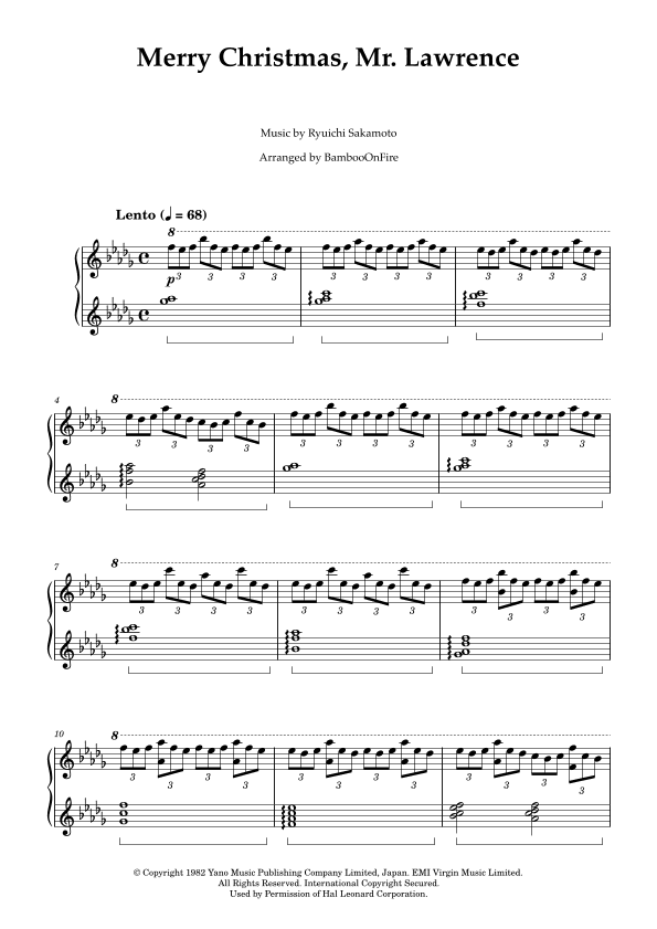 Merry Christmas, Mr. Lawrence (arr. BambooOnFire)
