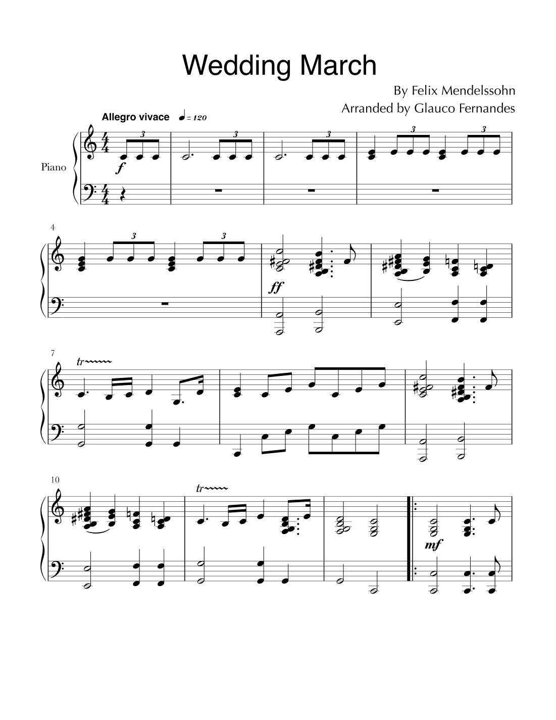 Wedding March (arr. Glauco Fernandes)