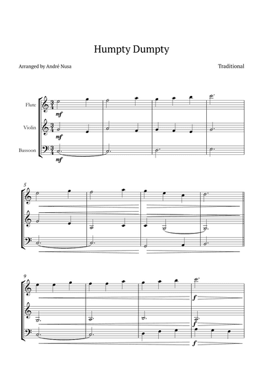 Humpty Dumpty (arr. André Nusa)