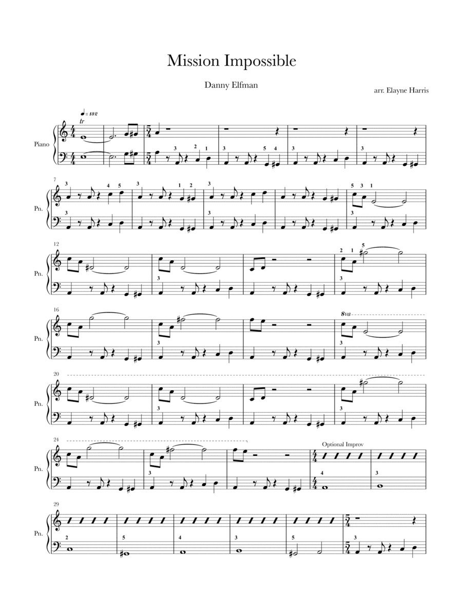 Mission Impossible Theme (arr. Elayne Harris)