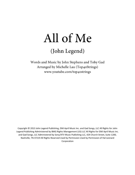 All Of Me (arr. Michelle Lau)