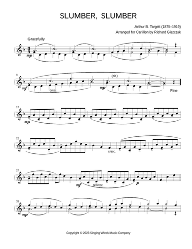 Slumber, Slumber (arr. Richard Giszczak)