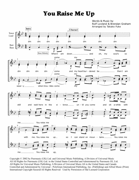 You Raise Me Up (arr. Takako Fuke)