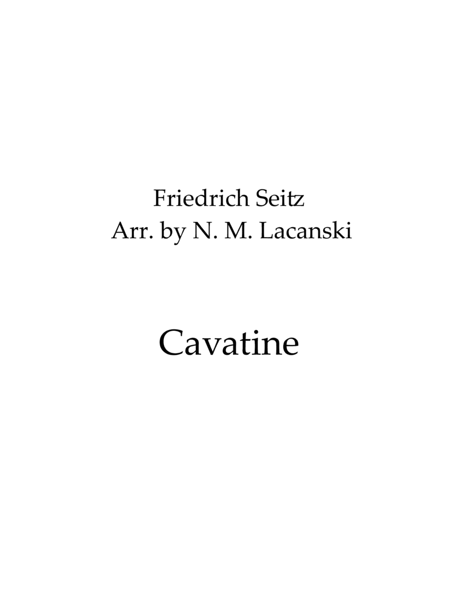 Cavatine (arr. Nick Lacanski)